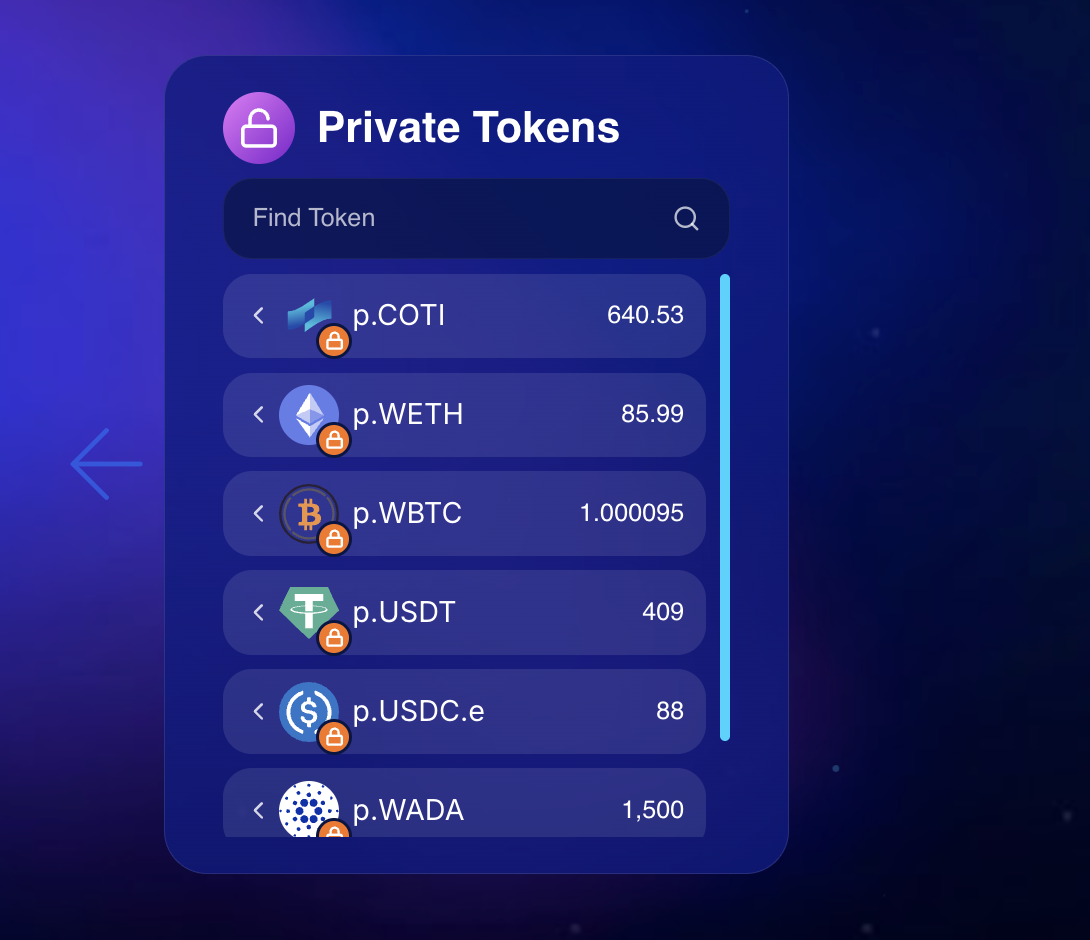 Private Tokens
